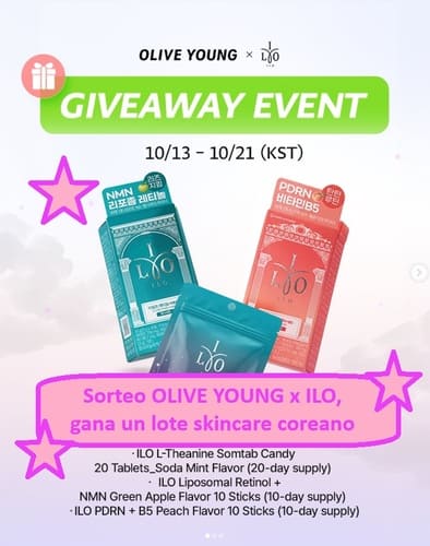 Sorteo OLIVE YOUNG x ILO, gana un lote skincare coreano