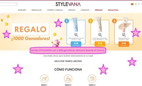 Sorteo STYLEVANA con 1.000 ganadores skincare Beauty of Joseon