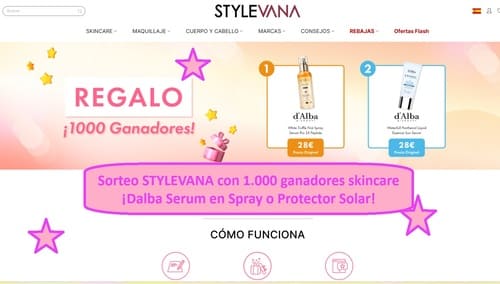 Sorteo STYLEVANA con 1.000 ganadores skincare ¡Dalba Serum en Spray o Protector Solar!