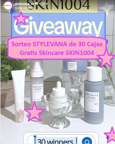 Sorteo STYLEVANA de 30 Cajas Gratis Skincare SKIN1004