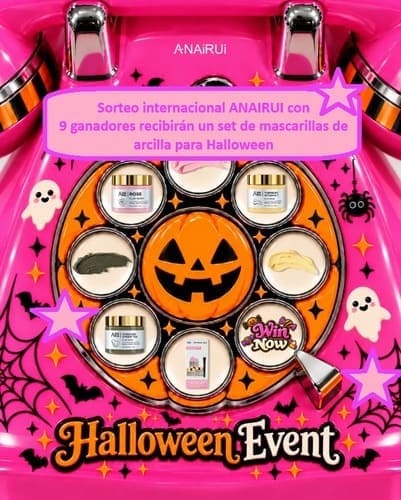 Sorteo internacional ANAIRUI con 9 ganadores recibirán un set de mascarillas de arcilla para Halloween