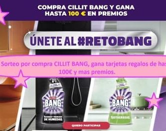 Sorteo por compra CILLIT BANG, gana tarjetas regalos de hasta 100€ y mas premios.