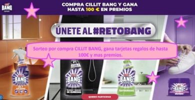 Sorteo por compra CILLIT BANG, gana tarjetas regalos de hasta 100€ y mas premios.