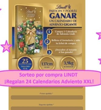 Sorteo por compra LINDT ¡Regalan 24 Calendarios Adviento XXL!