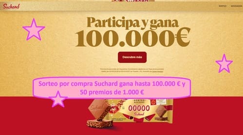 Sorteo por compra Suchard gana hasta 100.000 € y 50 premios de 1.000 €