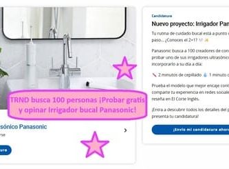 TRND busca 150 personas ¡Probar gratis y opinar Irrigador bucal Panasonic!