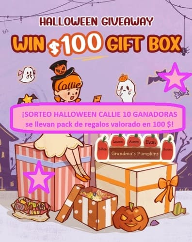 ¡SORTEO HALLOWEEN CALLIE 10 GANADORAS se llevan pack de regalos valorado en 100 $!