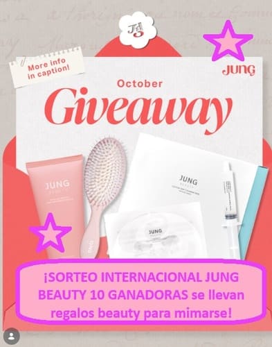 ¡SORTEO INTERNACIONAL JUNG BEAUTY 10 GANADORAS se llevan regalos beauty para mimarse!