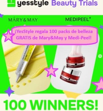 ¡YesStyle regala 100 packs de belleza GRATIS de Mary&May y Medi-Peel!